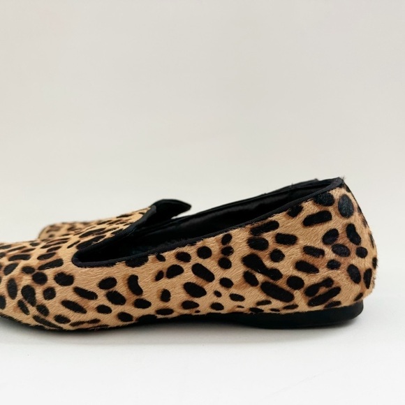 Birdie's Starling Flat Smoking Loafer Shoe Leopard Calf Hair Classic Mobwife 8.5 - Picture 7 of 15
